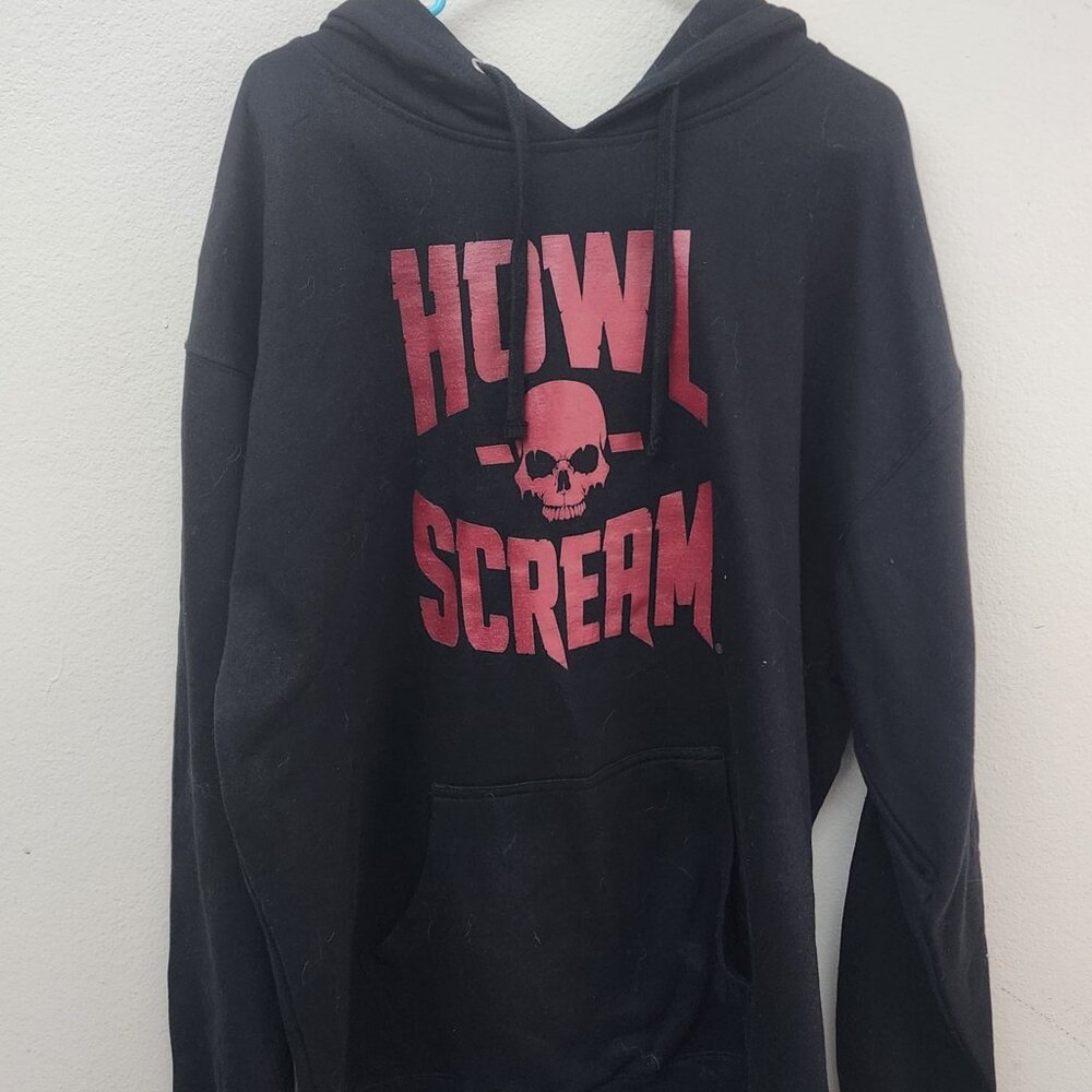 Howl O Scream SeaWorld Black Skull Graphic Hoodie Kangaroo Pocket 2XL